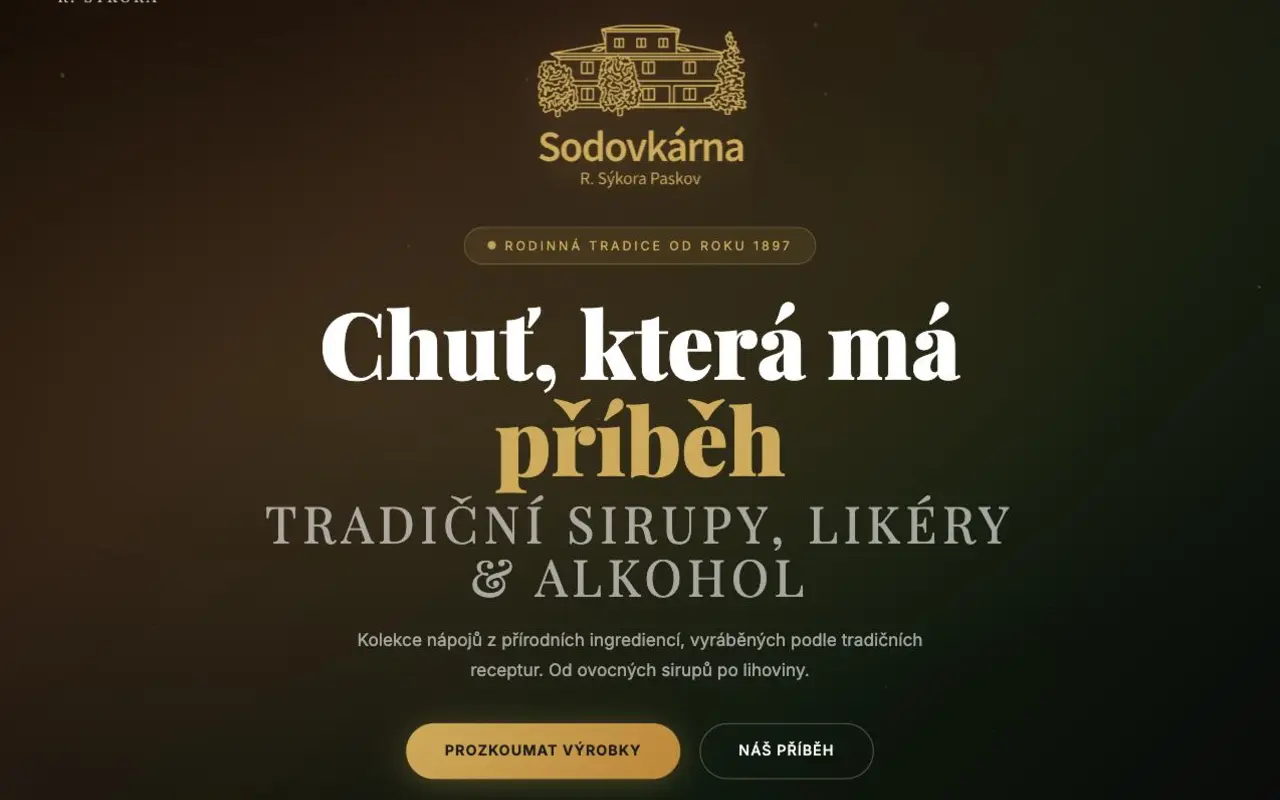 Sodovkárna R. Sýkora — web tradičního výrobce sirupů, likérů a tuzemáku v Paskově